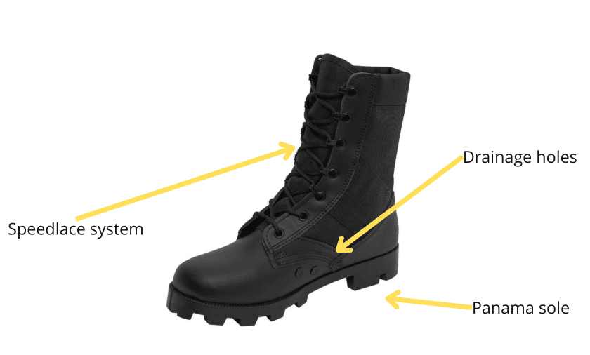 Jungle boots and their specifications
