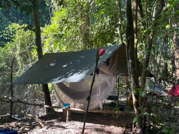 Expedition camp in the jungle of Guyana under Makarapan mountain expedition