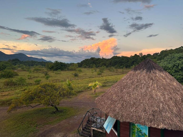 Sunset over surama eco lodge under wildlife tours in Guyana